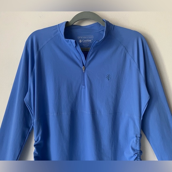 Coolibar Lawai Ruche UV Swim Shirt Sz Large UPF 50+ in Aura Blue Color Tol - Picture 11 of 16